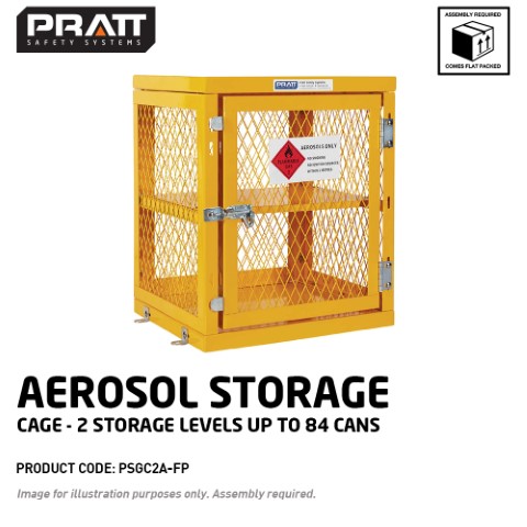 PRATT AEROSOL CAGE 2 STORAGE LEVEL UP TO 84 CANS FLAT PACKED